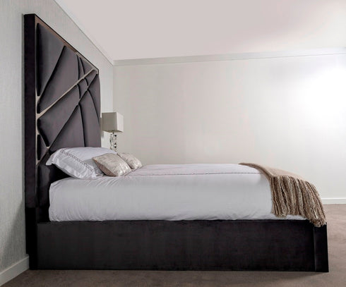 Oliver & Sons The Shard Metal Bed Frame Chrome
